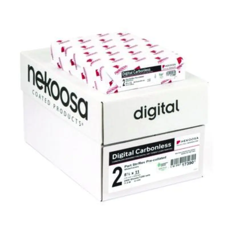 Fast Pack Digital Carbonless Paper, 2-Part, 8.5 x 11, White/Canary, 500 Sheets/Ream, 5 Reams/Carton - Computer Printout Paper | Nekoosa