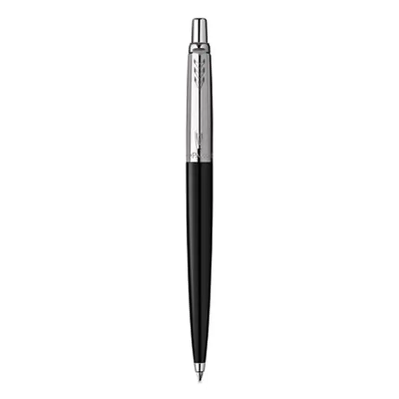 Jotter Ballpoint Pen, Retractable, Medium 0.7 mm, Blue Ink, Black/Chrome Barrel - Pens | Parker
