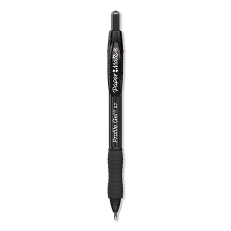Profile Gel Pen, Retractable, Medium 0.7 mm, Black Ink, Translucent Black Barrel, 36/Pack - Pens | Paper Mate