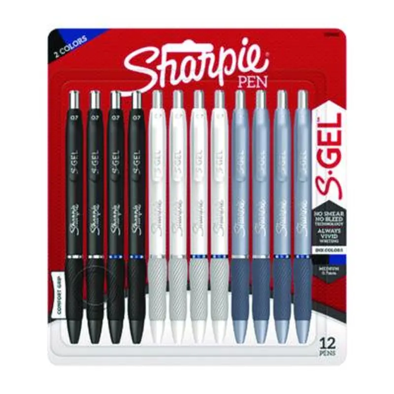 S-Gel Gel Pen, Retractable, Medium 0.7 mm, Assorted Ink and Barrel Colors, 12/Pack - Pens | Sharpie S-Gel