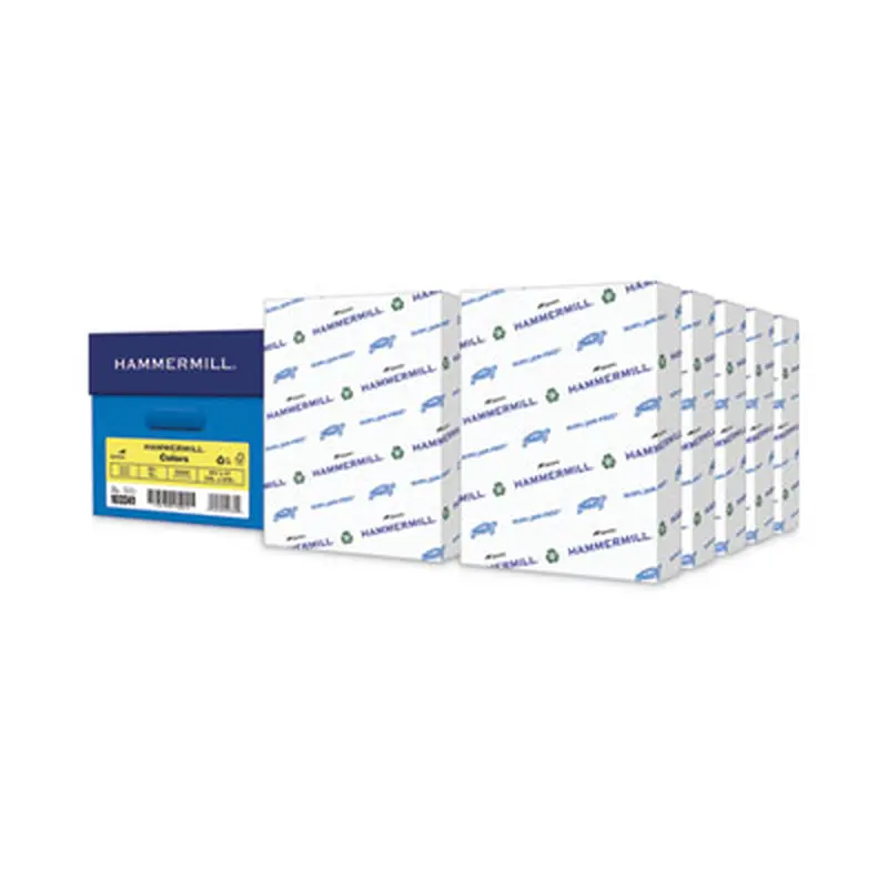Colors Print Paper, 20 lb Bond Weight, 8.5 x 11, Canary, 500 Sheets/Ream, 10 Reams/Carton - Copy Paper | Hammermill