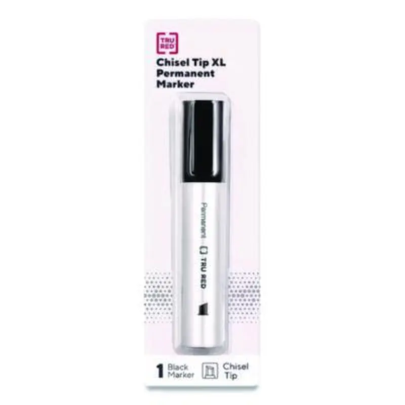 XL Permanent Marker, Extra-Broad Chisel Tip, Black - Markers | TRU RED