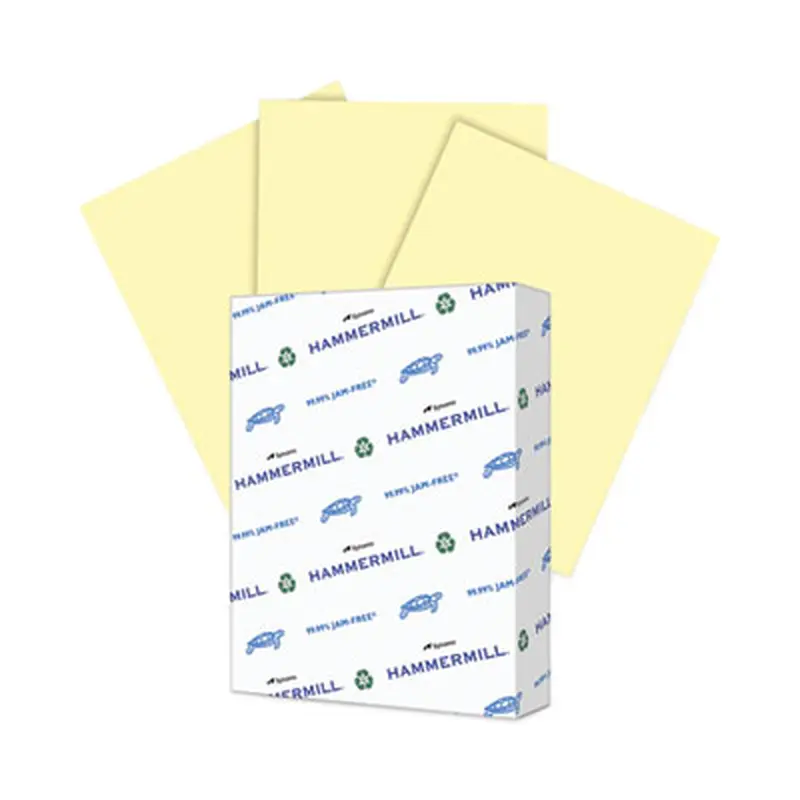 Colors Print Paper, 20 lb Bond Weight, 8.5 x 11, Canary, 500/Ream - Copy Paper | Hammermill