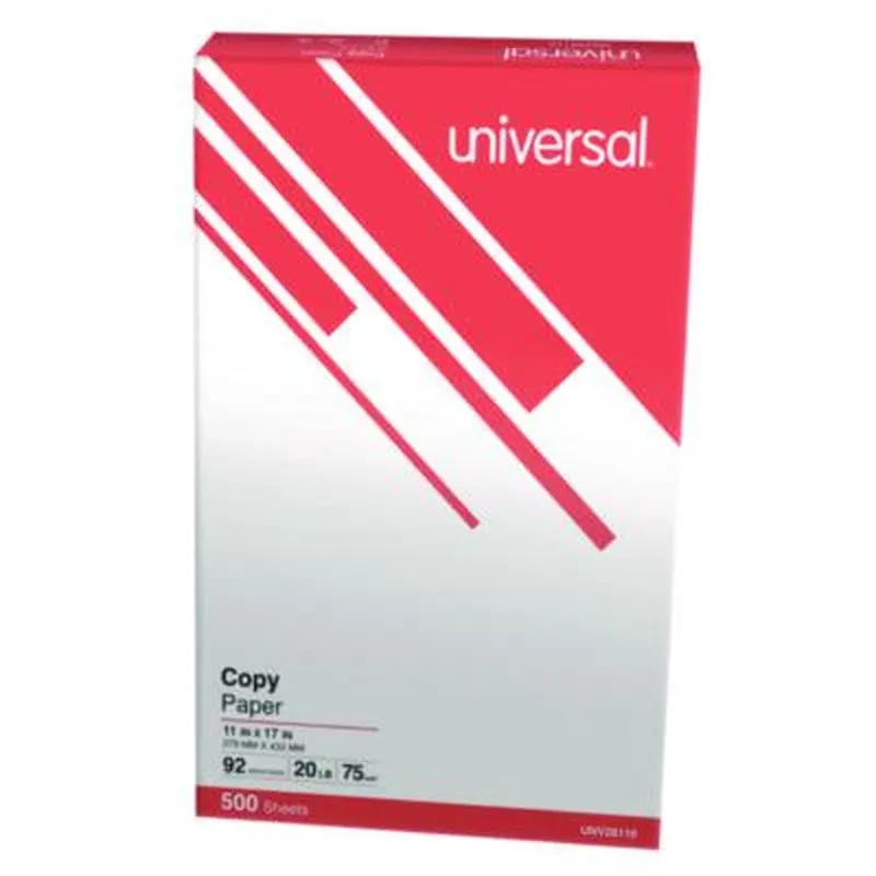 Copy Paper, 92 Bright, 20 lb Bond Weight, 11 x 17, White, 500 Sheets/Ream - Copy Paper | Universal