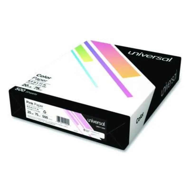 Deluxe Colored Paper, 20 lb Bond Weight, 8.5 x 11, Pink, 500/Ream - Copy Paper | Universal