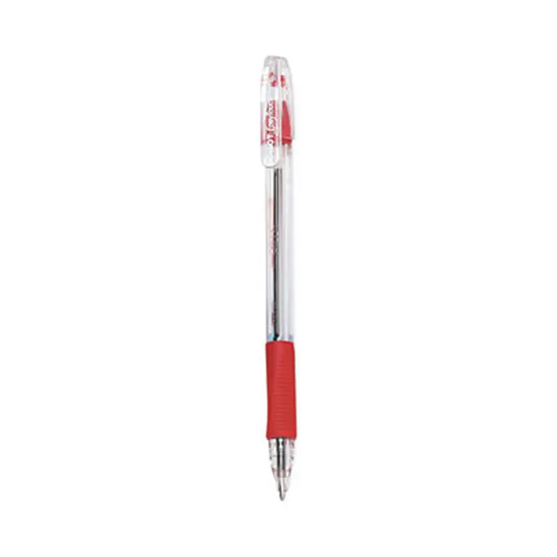 EasyTouch Ballpoint Pen, Stick, Medium 1 mm, Red Ink, Clear/Red Barrel, Dozen - Pens | Pilot