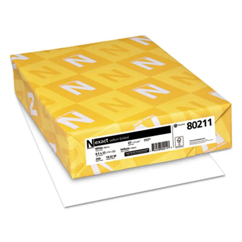 Exact Vellum Bristol Cover Stock, 94 Bright, 67 lb Bristol Weight, 8.5 x 11, White, 250/Pack - Card/Cover Stock | Neenah Paper
