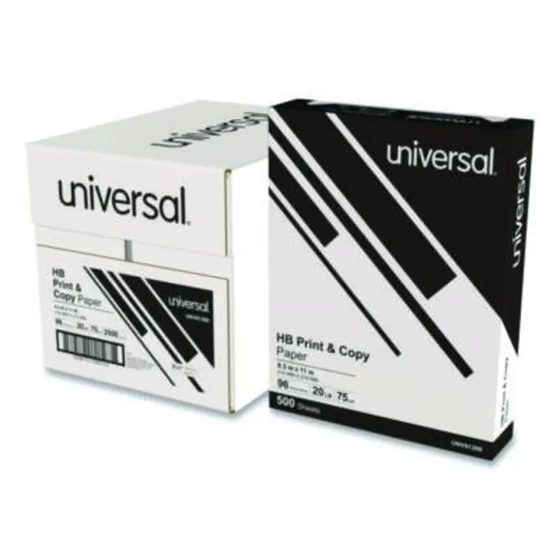 High-Bright Multipurpose Paper, 20 lb Bond Weight, 8.5 x 11, Bright White, 500 Sheets/Ream, 5 Reams/Carton - Copy Paper | Universal