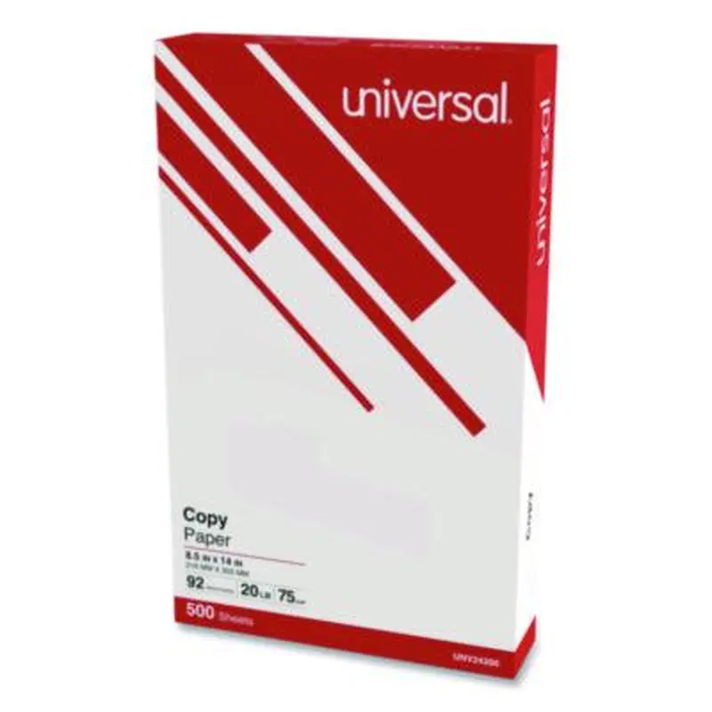 Legal Size Copy Paper, 92 Bright, 20 lb Bond Weight, 8.5 x 14, White, 500 Sheets/Ream - Copy Paper | Universal