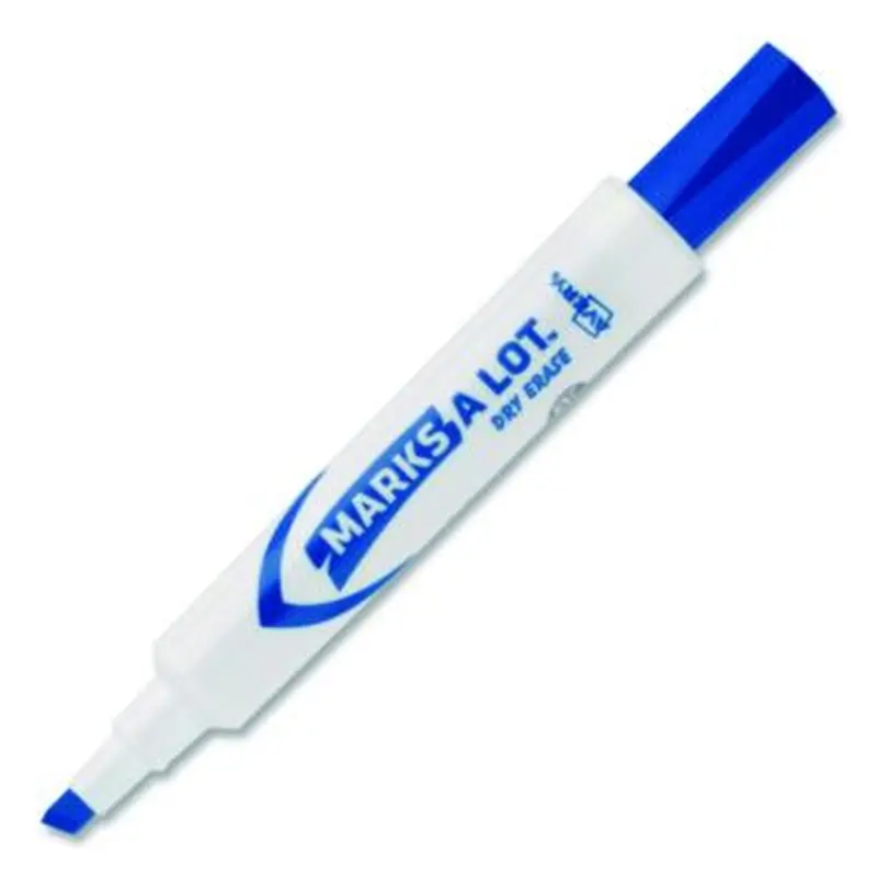 MARKS A LOT Desk-Style Dry Erase Markers, Broad Chisel Tip, Blue - Board Markers | Avery