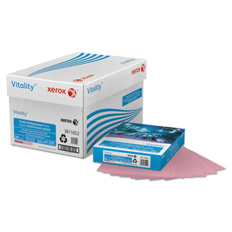 Multipurpose Pastel Colored Paper, 20 lb Bond Weight, 8.5 x 11, Pink, 500/Ream - Copy Paper | xerox