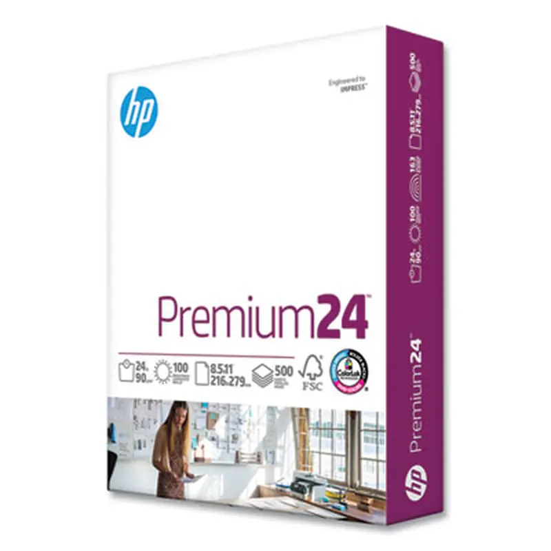 Premium24 Paper, 98 Bright, 24 lb Bond Weight, 8.5 x 11, Ultra White, 500/Ream - Copy Paper | HP Papers