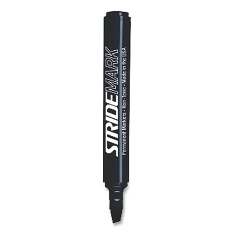 StrideMark Tank Permanent Marker, Broad Chisel Tip, Black, 12/Pack - Markers | Stride