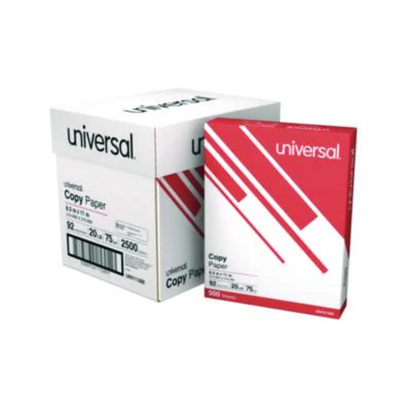 Copy Paper Convenience Carton, 92 Bright, 20 lb Bond Weight, 8.5 x 11, White, 500 Sheets/Ream, 5 Reams/Carton - Copy Paper | Universal