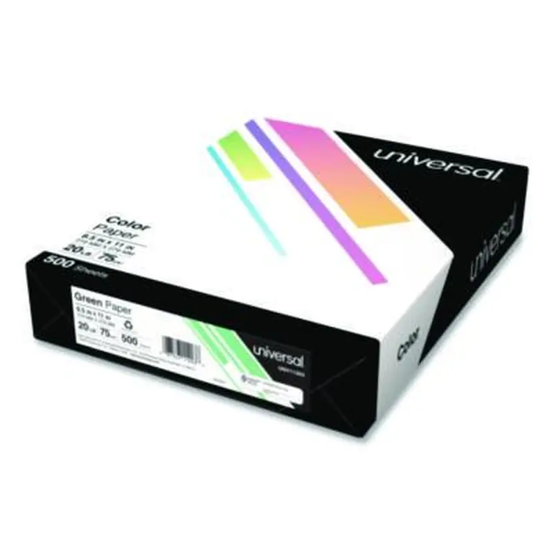 Deluxe Colored Paper, 20 lb Bond Weight, 8.5 x 11, Green, 500/Ream - Copy Paper | Universal