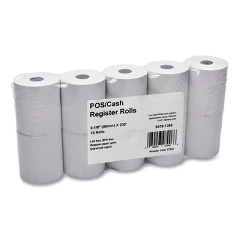 Direct Thermal Printing Thermal Paper Rolls, 3.13" x 230 ft, White, 10/Pack - Roll Paper | Iconex