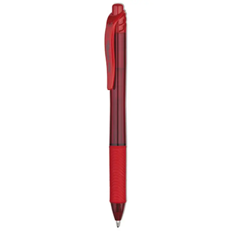 EnerGel-X Gel Pen, Retractable, Bold 1 mm, Red Ink, Translucent Red/Red Barrel, Dozen - Pens | Pentel