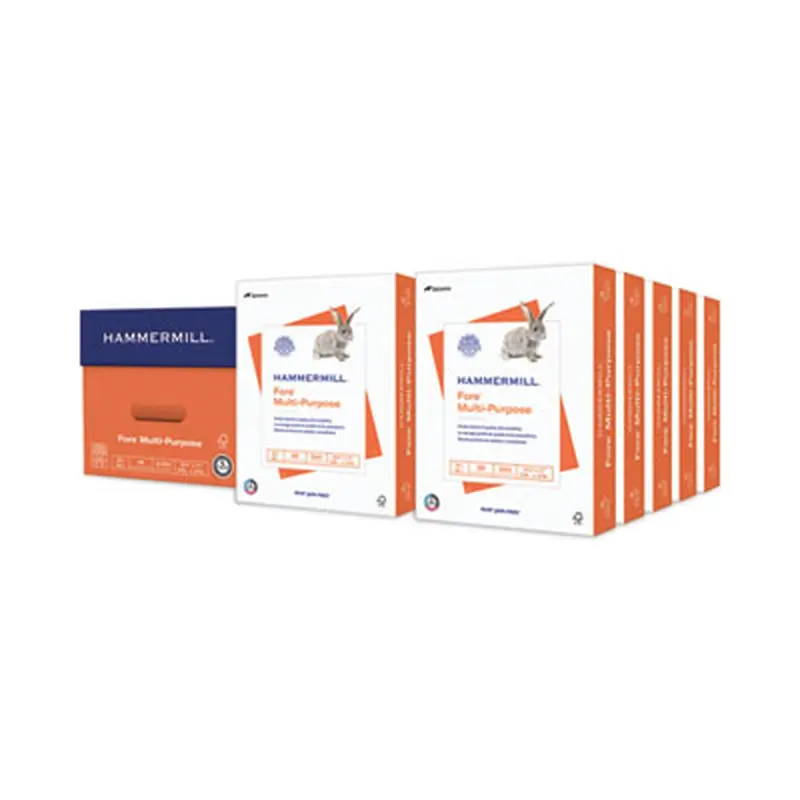 Fore Multipurpose Print Paper, 96 Bright, 24 lb Bond Weight, 8.5 x 11, White, 500 Sheets/Ream, 10 Reams/Carton - Copy Paper | Hammermill