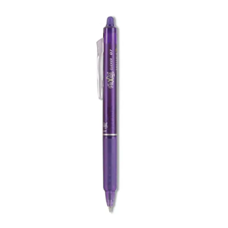 FriXion Clicker Erasable Gel Pen, Retractable, Fine 0.7 mm, Purple Ink, Purple Barrel, Dozen - Pens | Pilot
