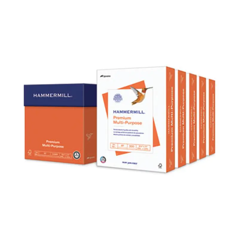 Premium Multipurpose Print Paper, 97 Bright, 24 lb Bond Weight, 8.5 x 11, White, 500 Sheets/Ream, 5 Reams/Carton - Copy Paper | Hammermill