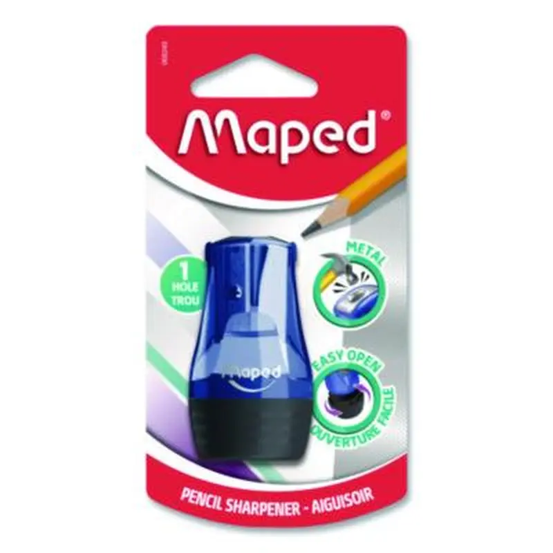 Tonic 1-Hole Canister Pencil Sharpener, 2.56 x 1.25 x 4.92, Randomly Assorted Colors - Pencil & Crayon Sharpeners | Maped Helix