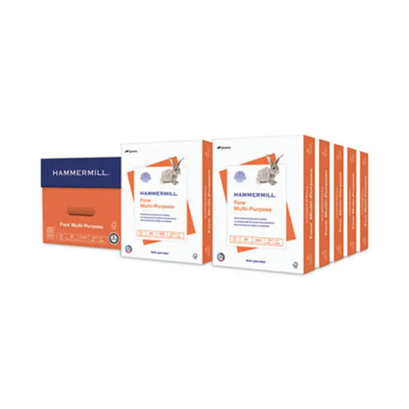 Fore Multipurpose Print Paper, 96 Bright, 20 lb Bond Weight, 8.5 x 11, White, 500 Sheets/Ream, 10 Reams/Carton - Copy Paper | Hammermill