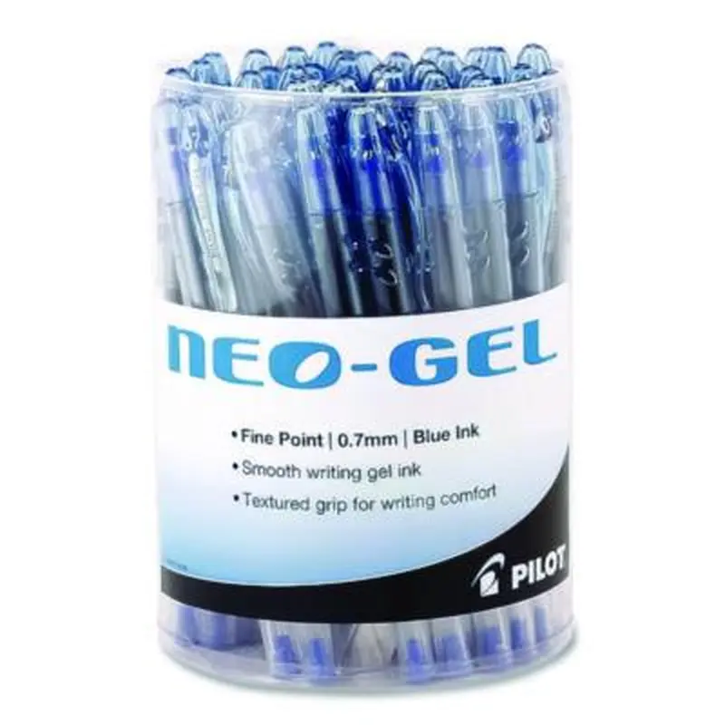 Neo-Gel Gel Pen, Stick, Fine 0.7 mm, Blue Ink, Translucent Blue Barrel, 48/Pack - Pens | Pilot