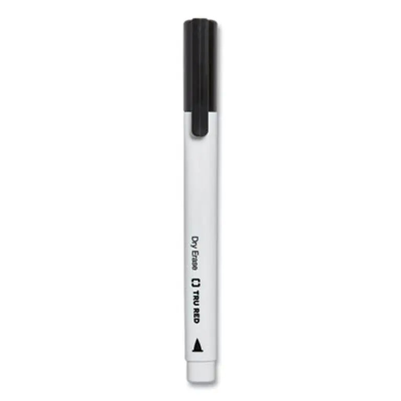 Dry Erase Marker, Pen-Style, Fine Bullet Tip, Black, Dozen - Board Markers | TRU RED