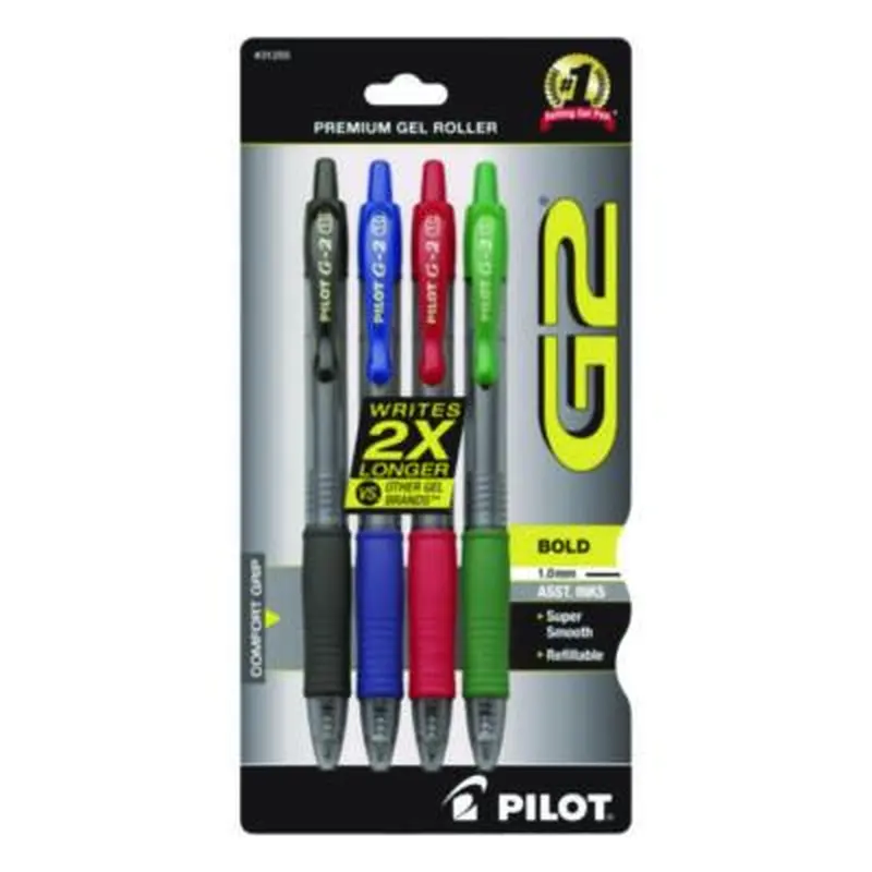 G2 Premium Gel Pen, Retractable, Bold 1 mm, Assorted Ink and Barrel Colors, 4/Pack - Pens | Pilot