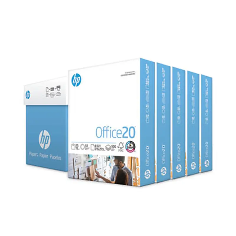 Office20 Paper, 92 Bright, 20 lb Bond Weight, 8.5 x 11, White, 500 Sheets/Ream, 5 Reams/Carton - Copy Paper | HP Papers