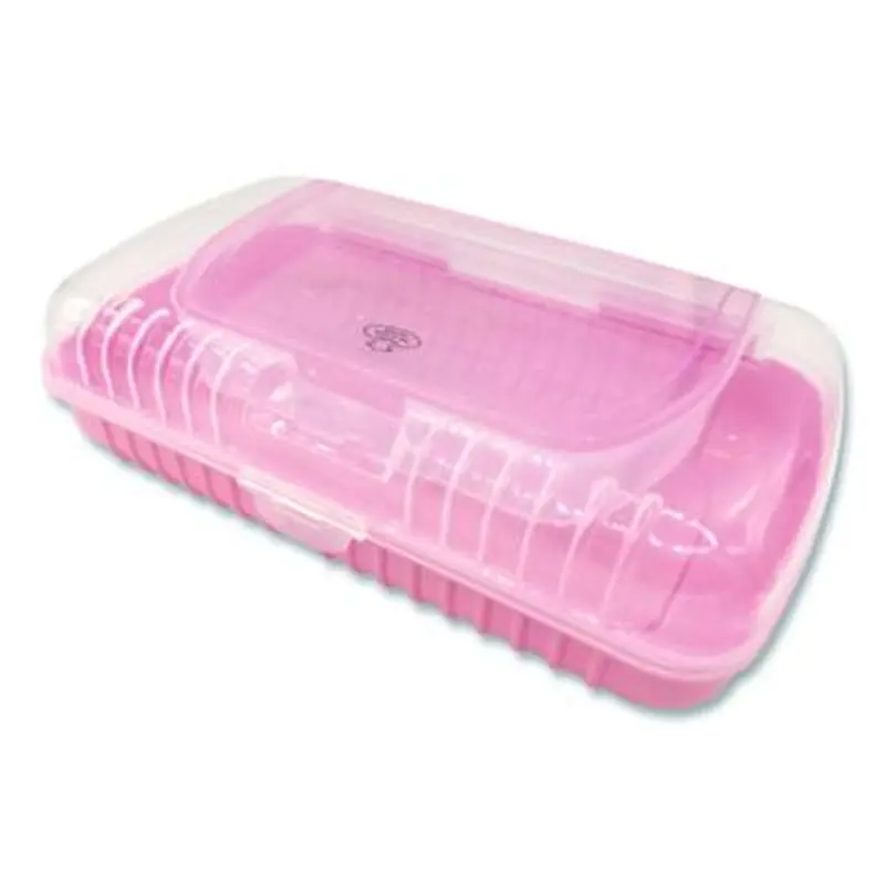 Pencil Case, 2 Compartments, 9.13" x 5.7" x 2.5", Randomly Assorted Color - Pencil Pouches & Boxes | Pep Rally