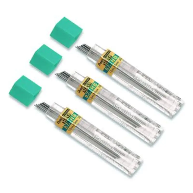 Super Hi-Polymer Lead Refill, 0.7 mm, HB, Black, 12 Leads/Tube, 3 Tubes/Pack - Pencil Lead | Pentel