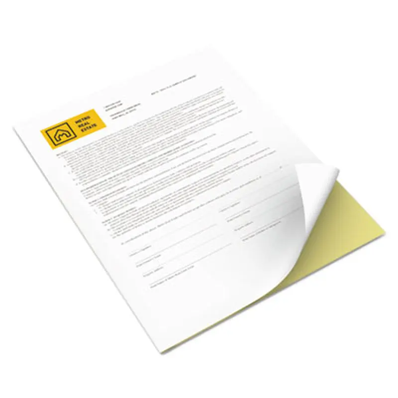 Vitality Multipurpose Carbonless 2-Part Paper, 8.5 x 11, Canary/White, 5,000/Carton - Computer Printout Paper | xerox