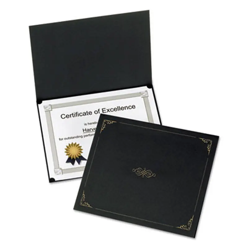 Certificate Holder, 11.25 x 8.75, Black, 5/Pack - Document Holders | Oxford