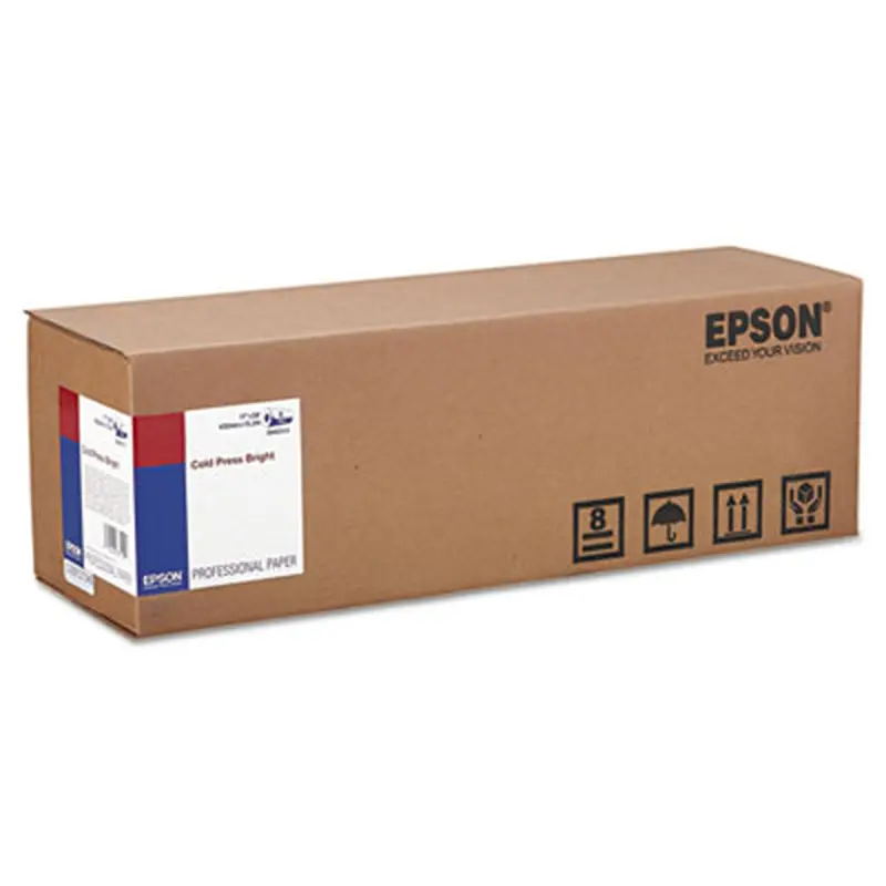 Cold Press Bright Fine Art Paper Roll, 19 mil, 17" x 50 ft, Textured Matte White - Photo Print Paper | Epson
