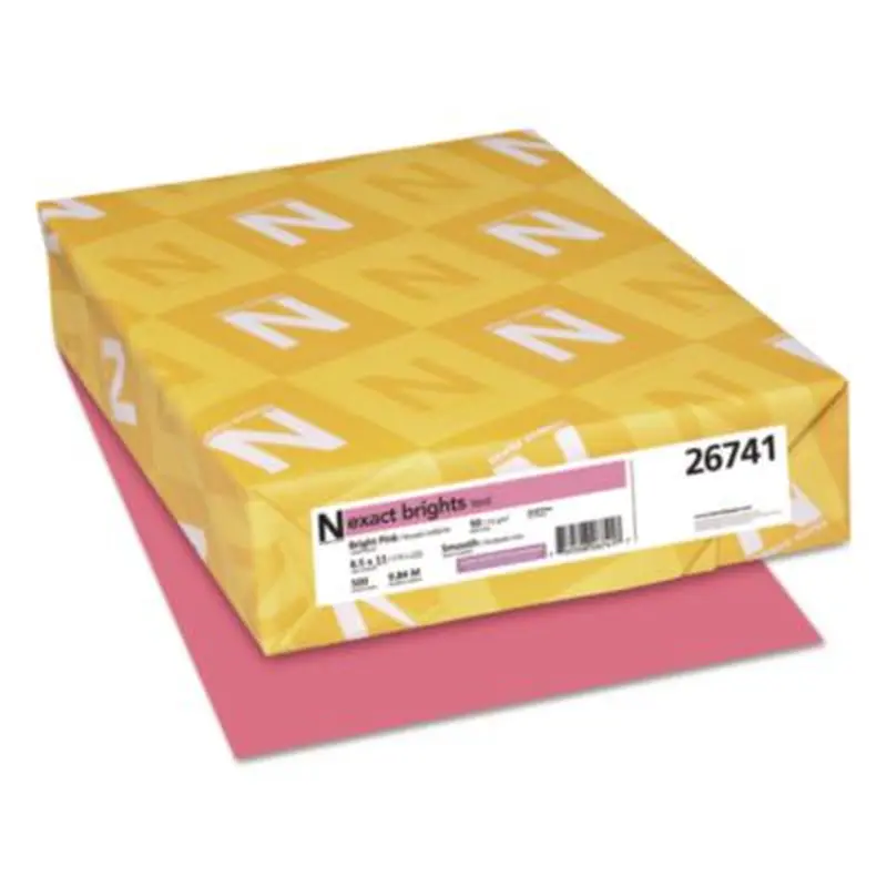 Exact Brights Paper, 20 lb Bond Weight, 8.5 x 11, Bright Pink, 500/Ream - Copy Paper | Neenah Paper