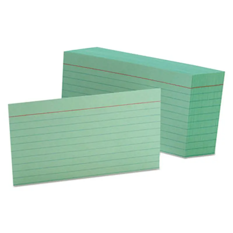 Ruled Index Cards, 3 x 5, Green, 100/Pack - Index Cards | Oxford