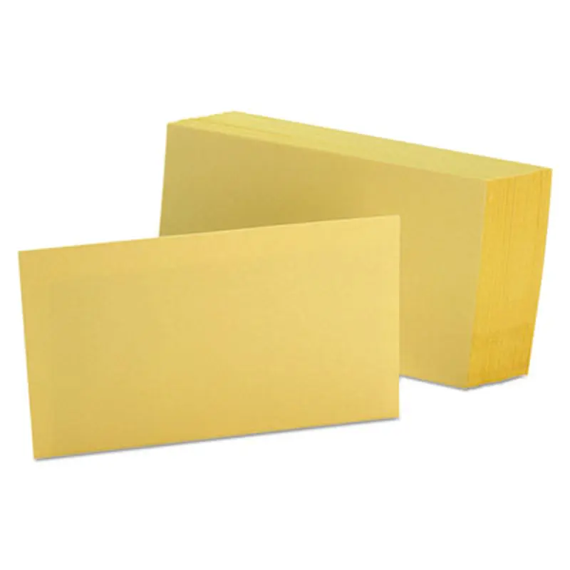 Unruled Index Cards, 3 x 5, Canary, 100/Pack - Index Cards | Oxford