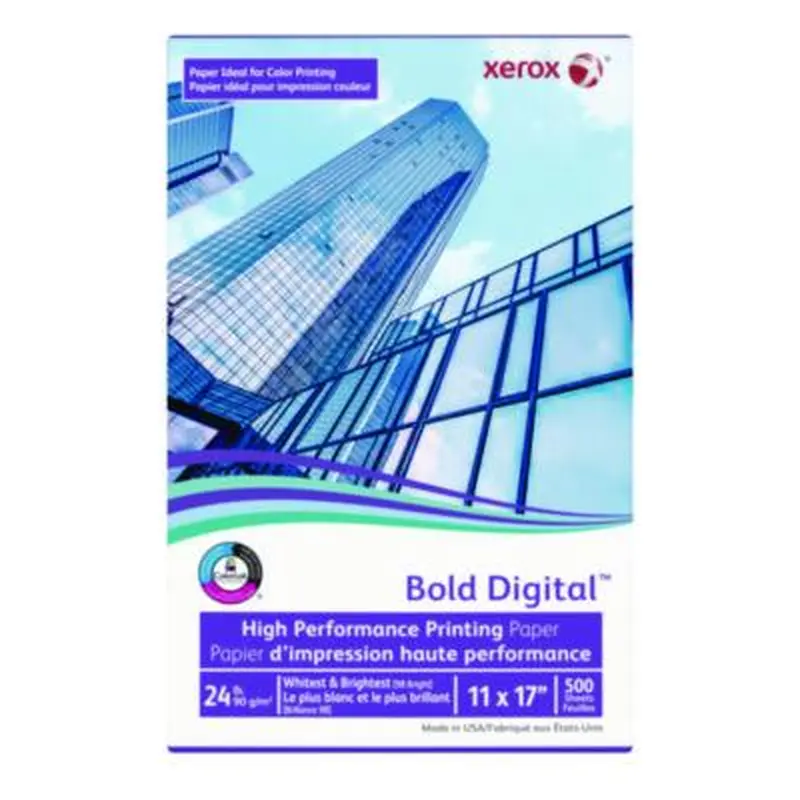Bold Digital Printing Paper, 98 Bright, 24 lb Bond Weight, 11 x 17, White, 500/Ream - Copy Paper | xerox