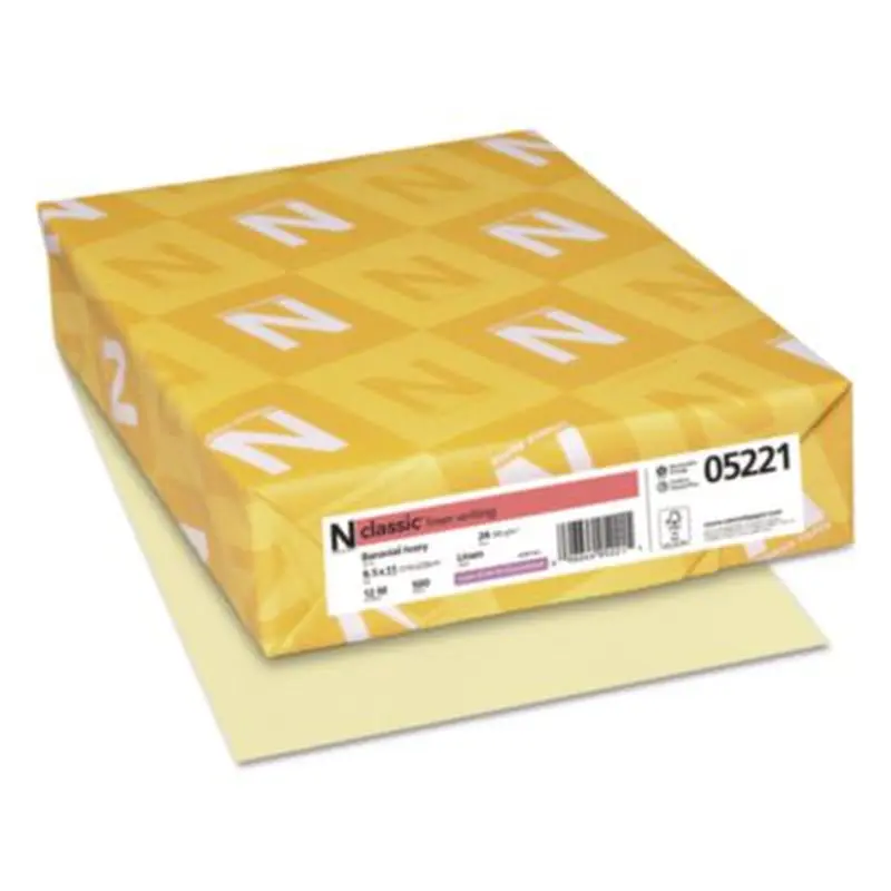 CLASSIC Linen Stationery, 24 lb Bond Weight, 8.5 x 11, Baronial Ivory, 500/Ream - Resume/Stationery Paper | Neenah Paper
