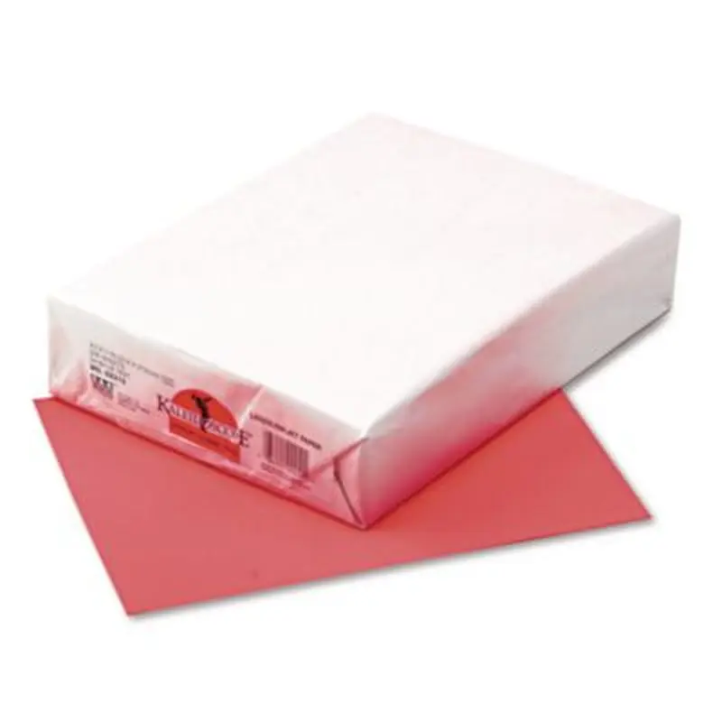 Kaleidoscope Multipurpose Paper, 24 lb Bond Weight, 8.5 x 11, Hyper Coral Red, 500/Ream - Copy Paper | Pacon