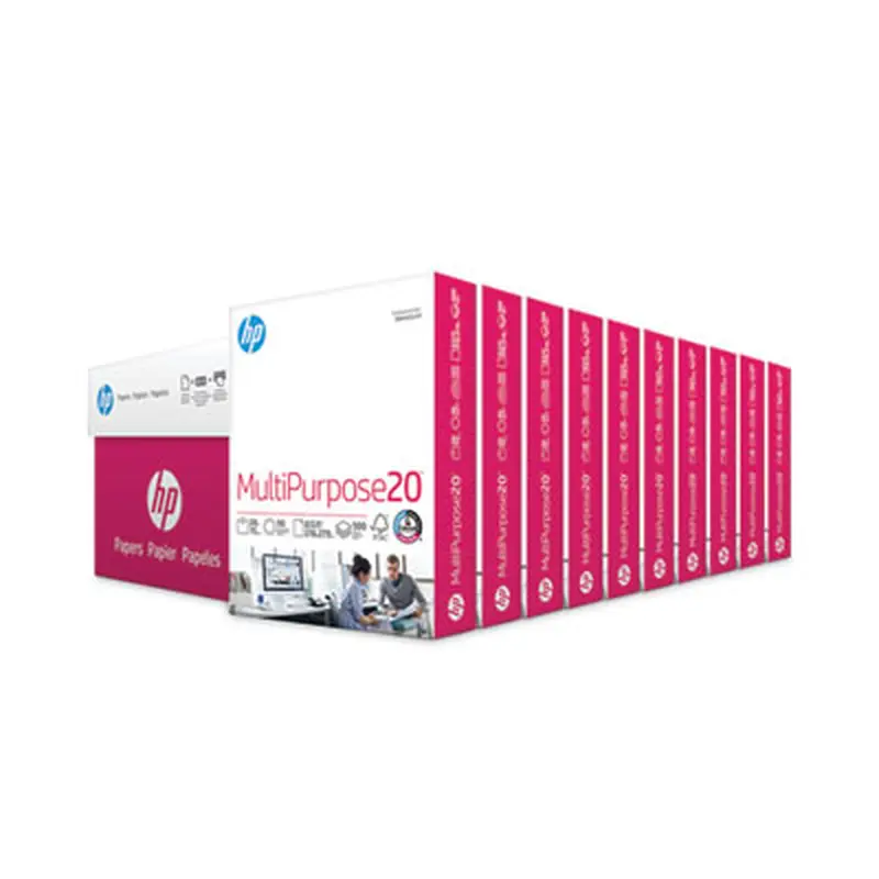 MultiPurpose20 Paper, 96 Bright, 20 lb Bond Weight, 8.5 x 11, White, 500 Sheets/Ream, 10 Reams/Carton - Copy Paper | HP Papers