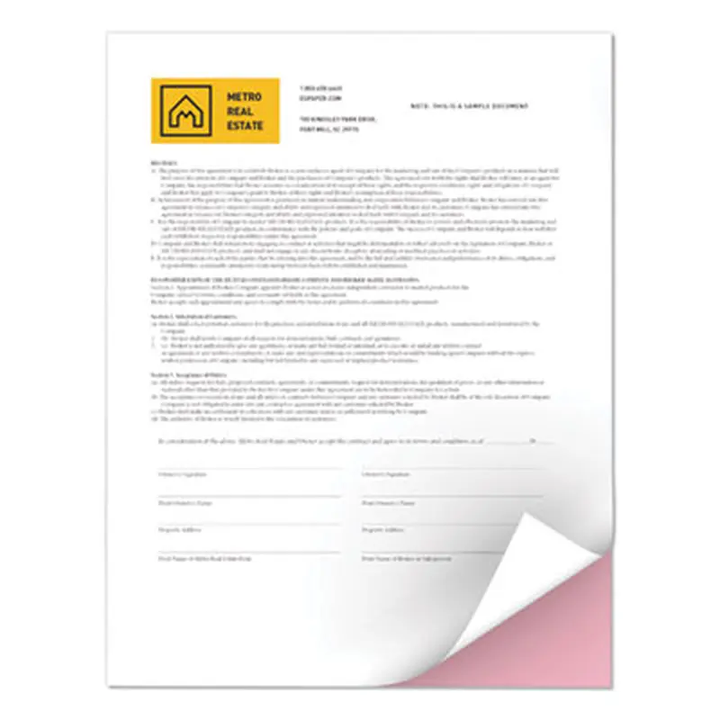 Revolution Digital Carbonless Paper, 2-Part, 8.5 x 11, Pink/White, 5,000/Carton - Computer Printout Paper | xerox