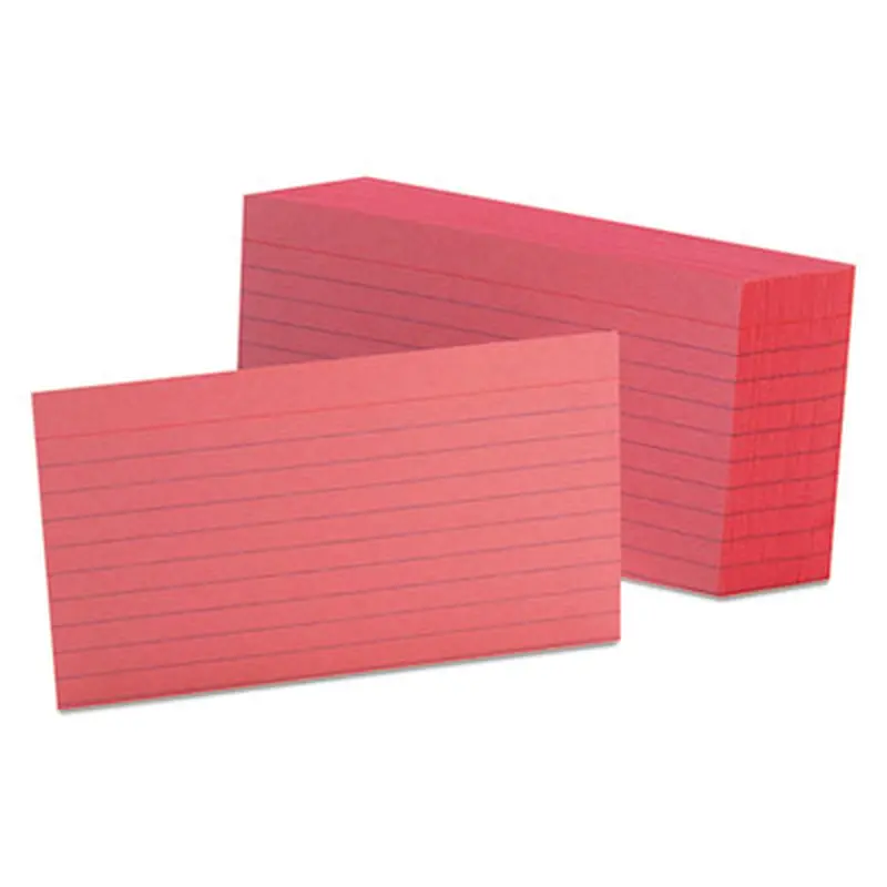 Ruled Index Cards, 3 x 5, Cherry, 100/Pack - Index Cards | Oxford