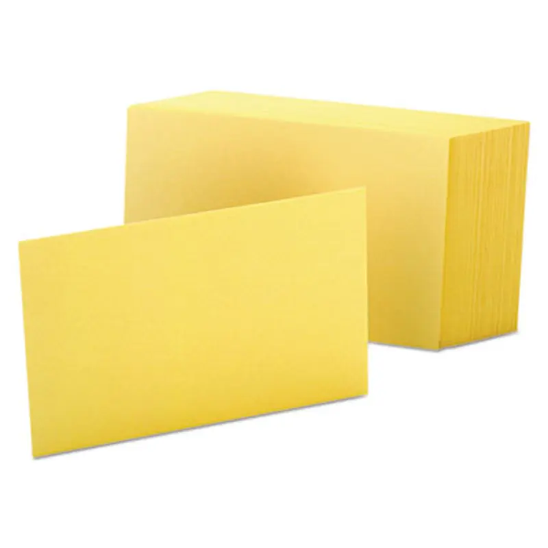 Unruled Index Cards, 4 x 6, Canary, 100/Pack - Index Cards | Oxford