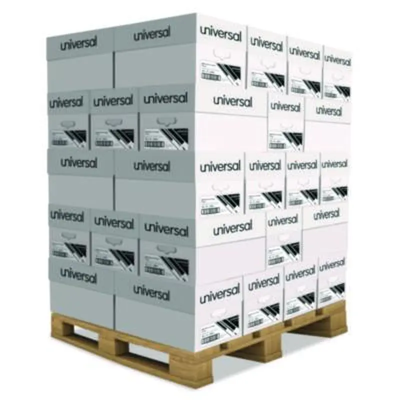 High-Bright Multipurpose Paper, 20 lb Bond Weight, 8.5 x 11, White, 500 Sheets/Ream, 10 Reams/Carton, 40 Cartons/Pallet - Copy Paper | Universal