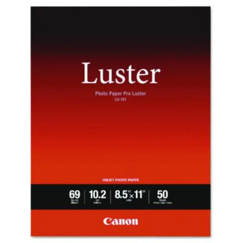 PRO Luster Inkjet Photo Paper, 10.2 mil, 8.5 x 11, Luster White, 50/Pack - Photo Print Paper | Canon