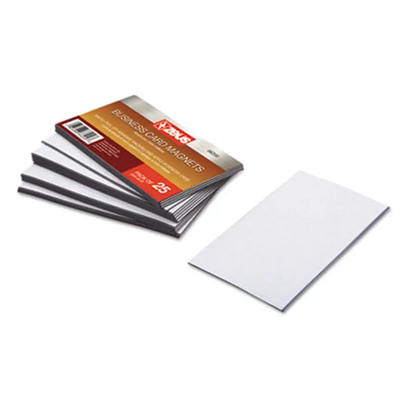 Business Card Magnets with Self-Adhesive Face, 2 x 3.5, White, 25/Pack - Business Cards | ZEUS