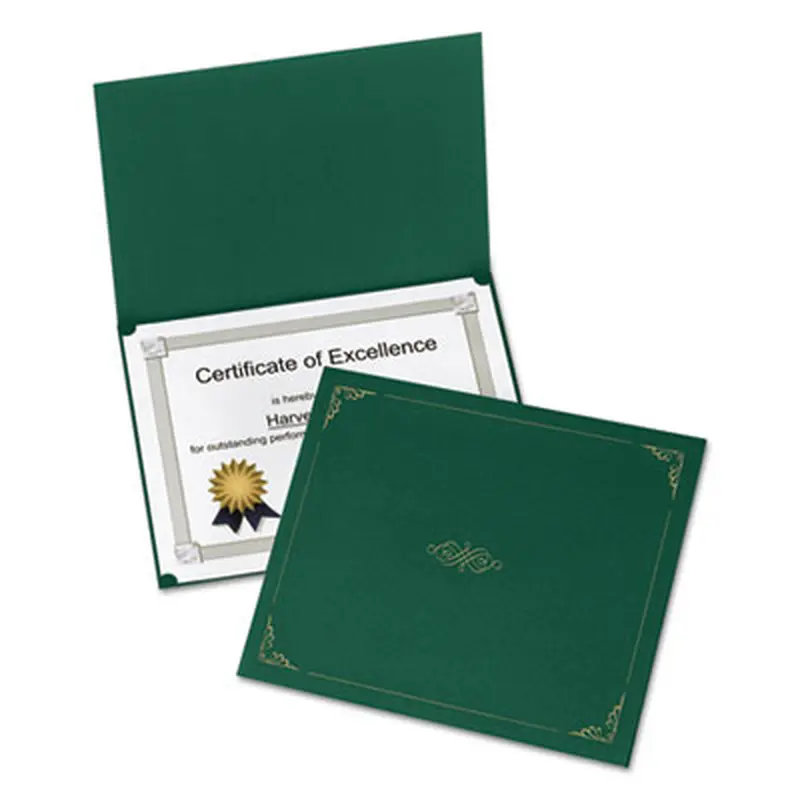 Certificate Holder, 11.25 x 8.75, Green, 5/Pack - Document Holders | Oxford