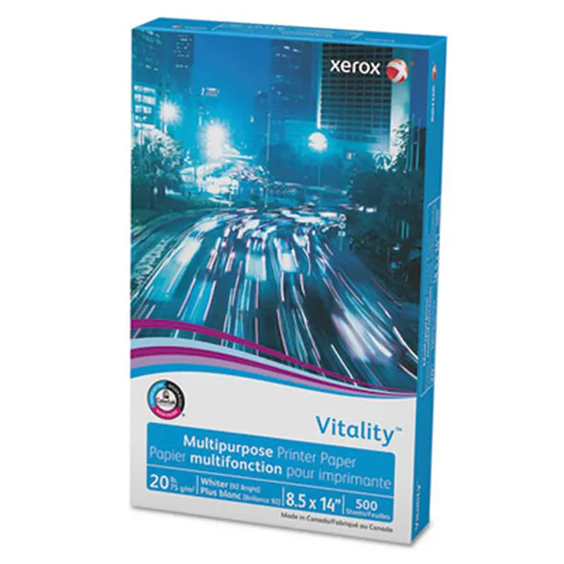 Vitality Multipurpose Print Paper, 92 Bright, 20 lb Bond Weight, 8.5 x 14, White, 500/Ream - Copy Paper | xerox